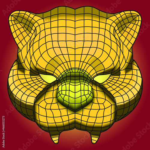 Cartoon mask of the golden bear from the famous TV series for VIP guests