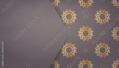 Background in brown color with abstract gold ornaments and place under your text