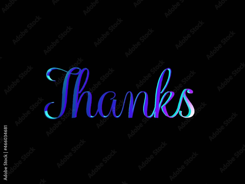 Thank you sign with blue lights