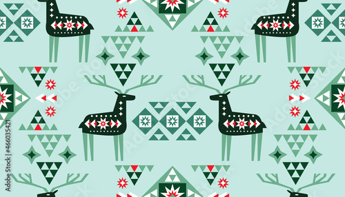Christmas nordic deer pattern 1