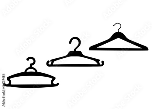 A set of clothes hangers. Vector radiation.