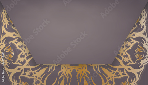 Brown banner with Greek gold ornaments and place for your text