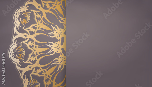 Brown banner with vintage gold ornament and place for your text