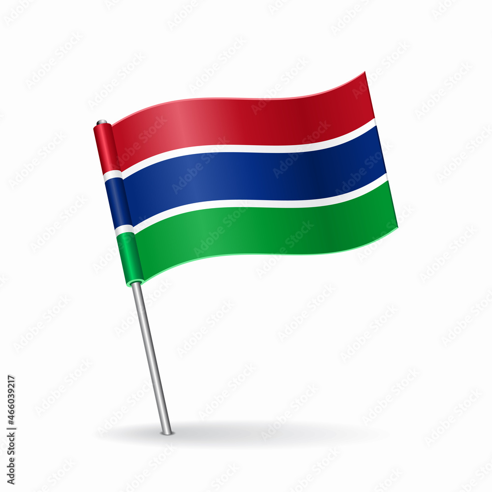 Gambian flag map pointer layout. Vector illustration. Gambian flag map pointer layout. Vector illustration.
