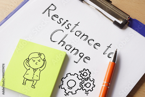 Resistance to Change is shown on the business photo using the text