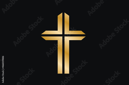 nowoczesny złoty krzyż 