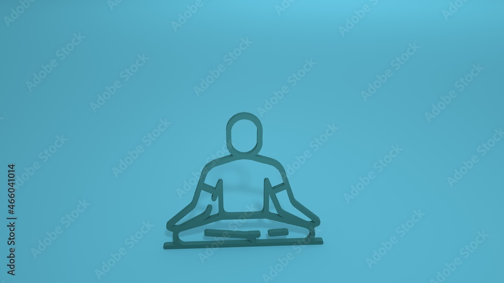 Yoga logo. Yoga lotus position, asana meditation, mindfulness, zen. Yoga symbol. 3D rendered. Yoga logo. Yoga lotus position, asana meditation, mindfulness, zen. Yoga symbol. 3D rendered.