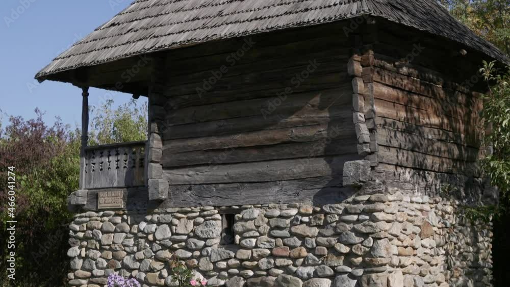 Old wooden house – traditional romanian style – at village museum Curtisoara, Gorj, Romania Old wooden house – traditional romanian style – at village museum Curtisoara, Gorj, Romania