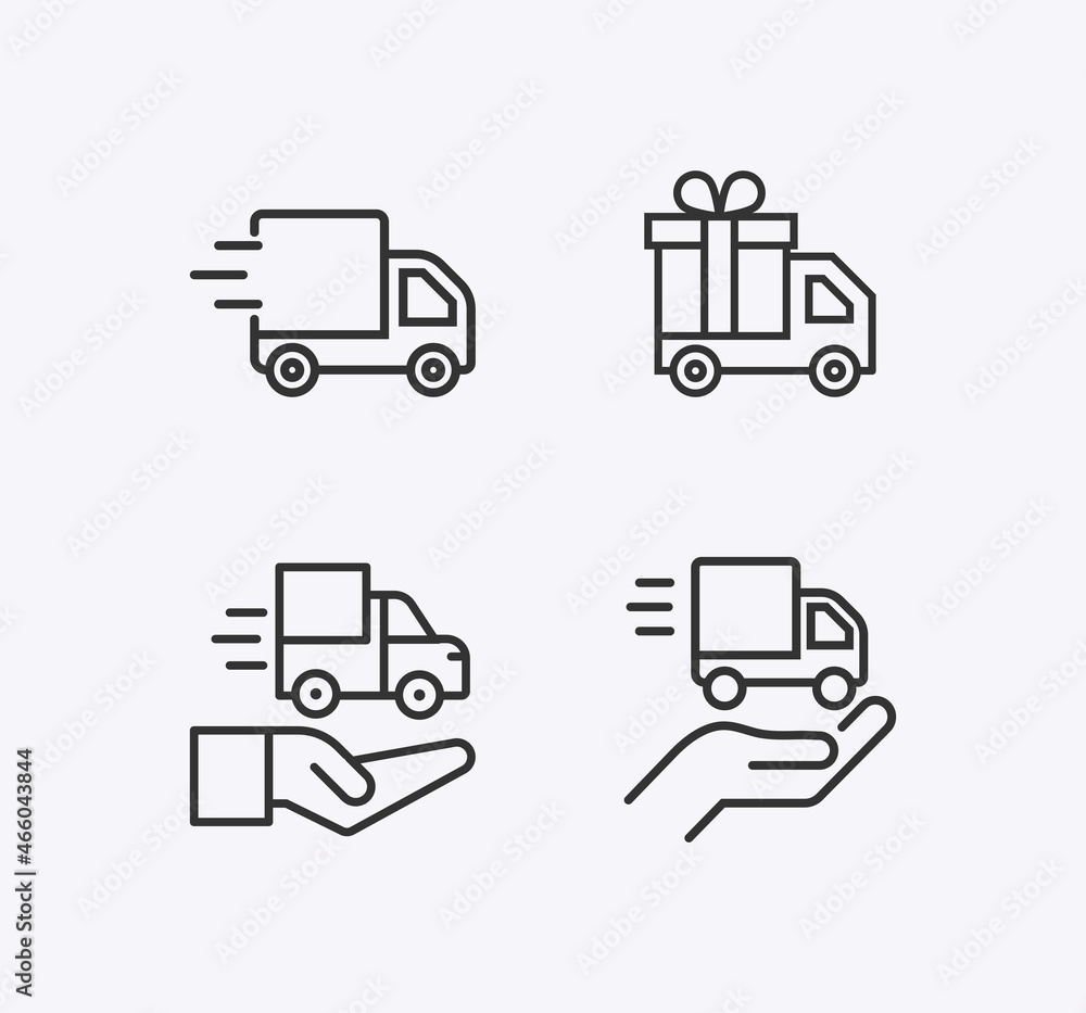 Delivery truck. Delivery service vector web icon set. Delivery truck. Delivery service vector web icon set.