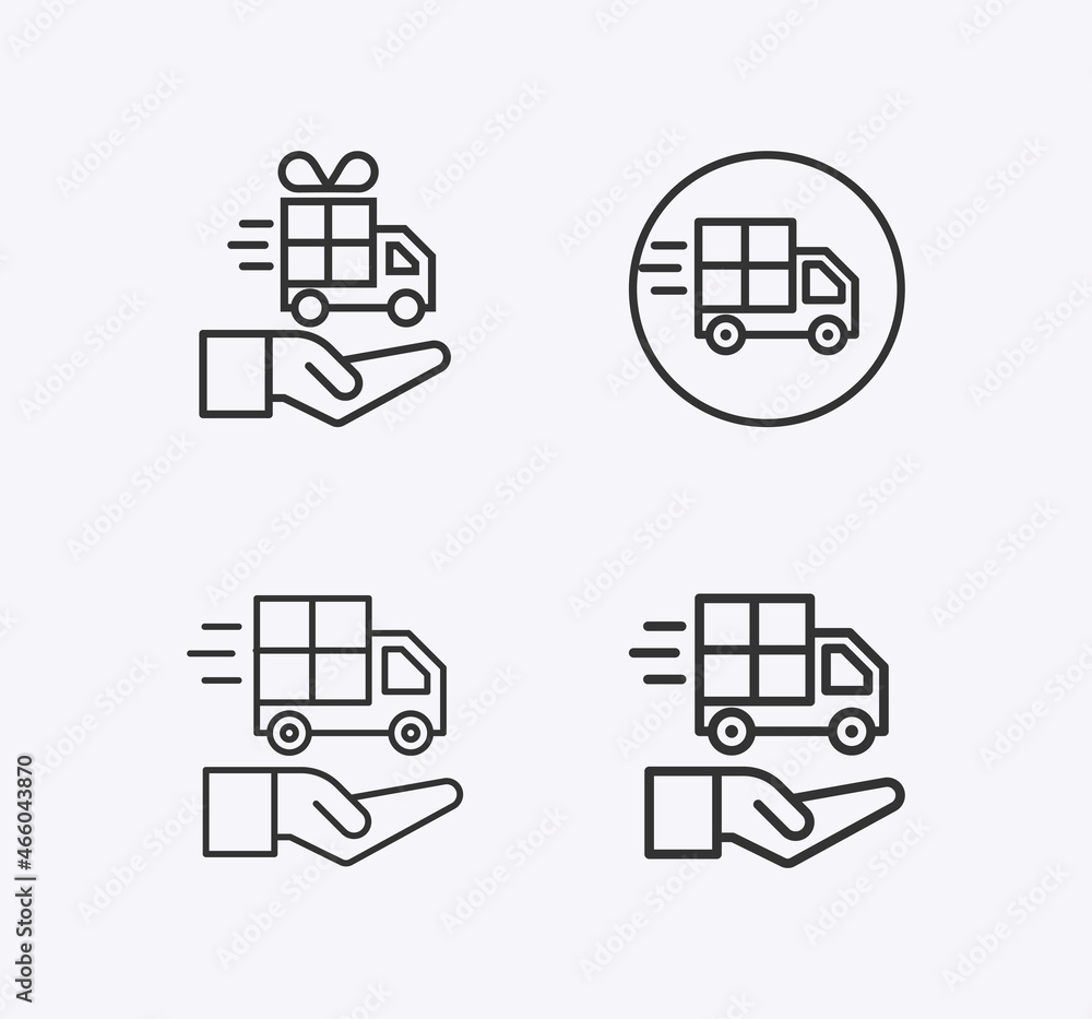 Delivery truck. Delivery service vector web icon set. Delivery truck. Delivery service vector web icon set.
