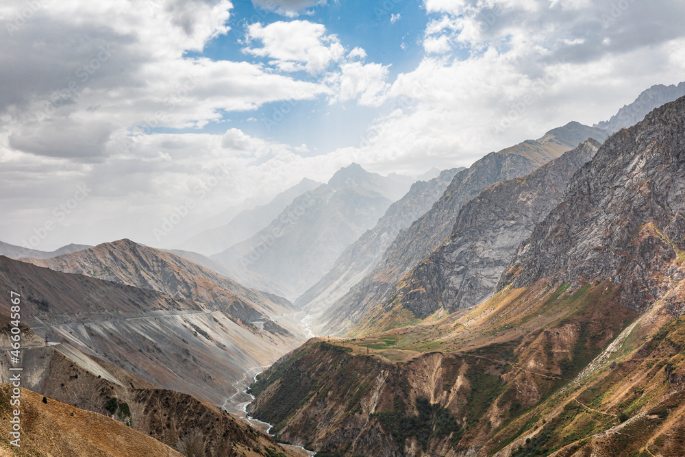 Canyon in the mountains of Tajikistan.