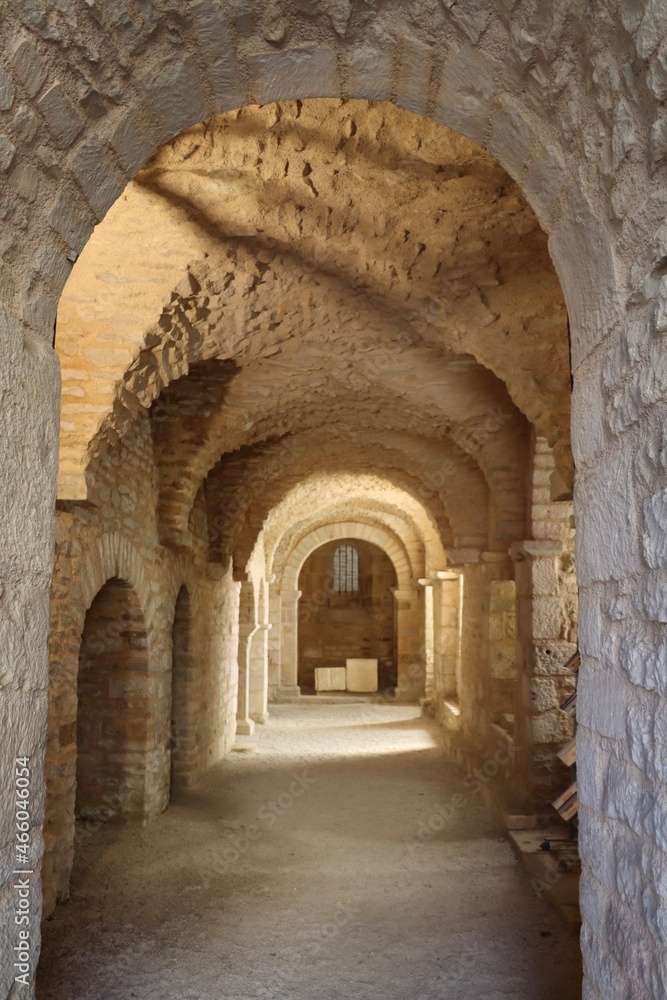 arches of the crypt in Flavigny 