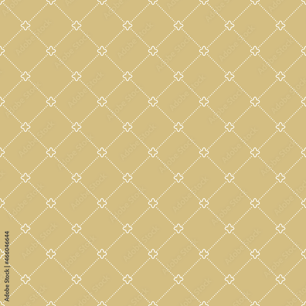Naklejka premium Geometric dotted golden and white pattern. Seamless abstract modern texture for wallpapers and backgrounds
