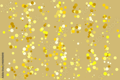 Background with Golden confetti. Gold polka dots, circles, round.  Bright festive, festival pattern for party invites, wedding, cards, phone Wallpapers. Vector illustration photo