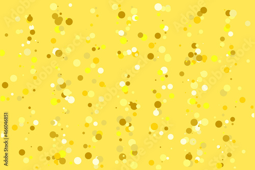 Background with Golden confetti. Gold polka dots, circles, round. Bright festive, festival pattern for party invites, wedding, cards, phone Wallpapers. Vector illustration