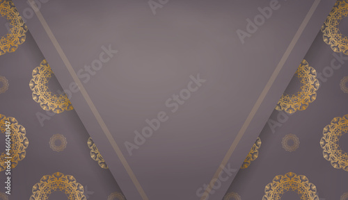 Brown banner with antique gold ornaments and place for text
