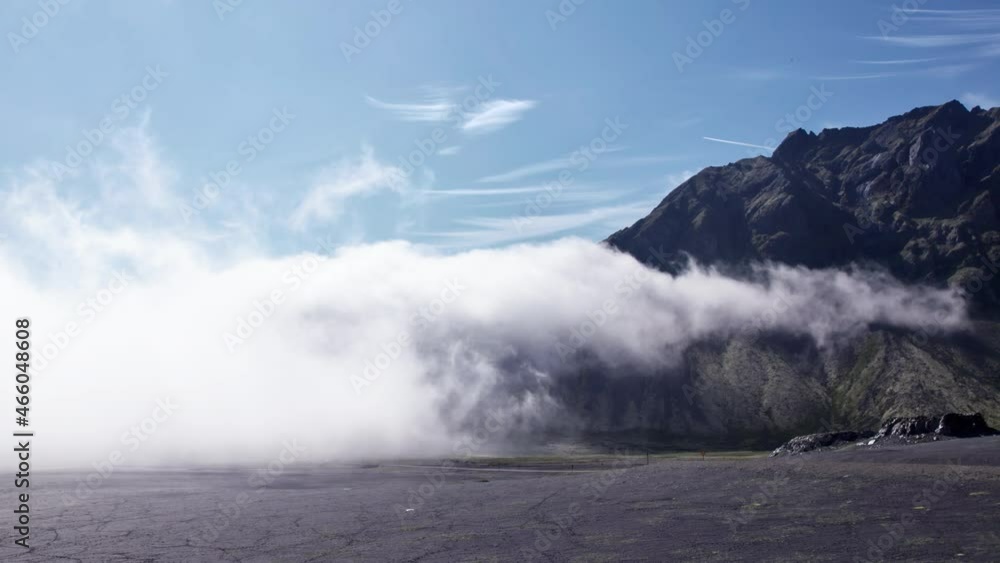 Drone Flight From Misty Coastline And Mountains Drone Flight From Misty Coastline And Mountains
