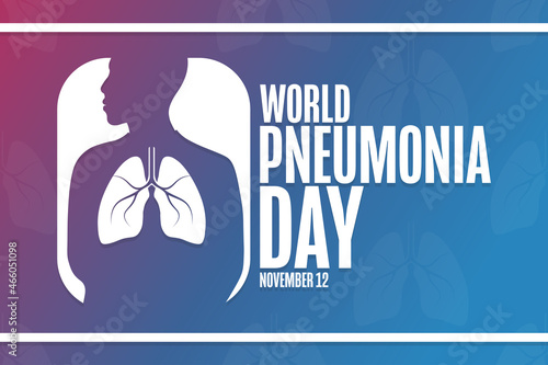 World Pneumonia Day. November 12. Holiday concept. Template for background, banner, card, poster with text inscription. Vector EPS10 illustration.