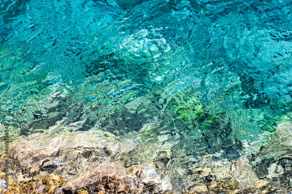 Fototapeta premium Abstract patterns in the water of Nezhegon, Haft Kul, the Seven Lakes.