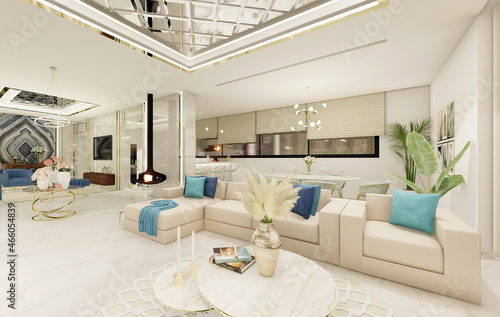 interior design 3d rendering 