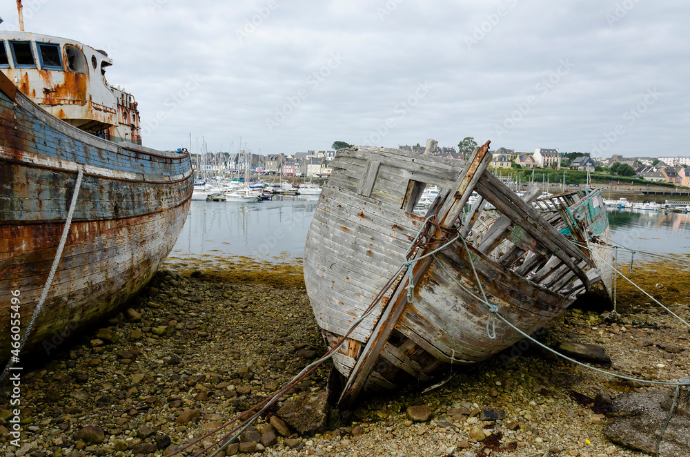 rusting ship wreck on Brittany coast