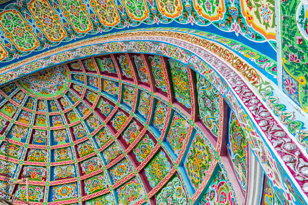 Decorative ceiling on a building in Khujand.