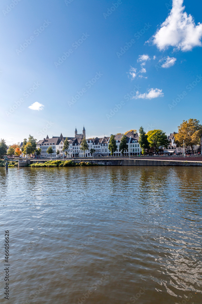The riverbank of Maas river in Maastrich city, Netherlands