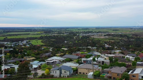 AERIAL City Edge Where Rural Landscape Meets Outer Suburbs photo