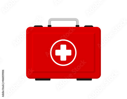 First aid case flat icon. Vector illustration. First aid kit icon. Flat illustration