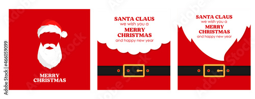 Santa's message banner background. Vector santa beard