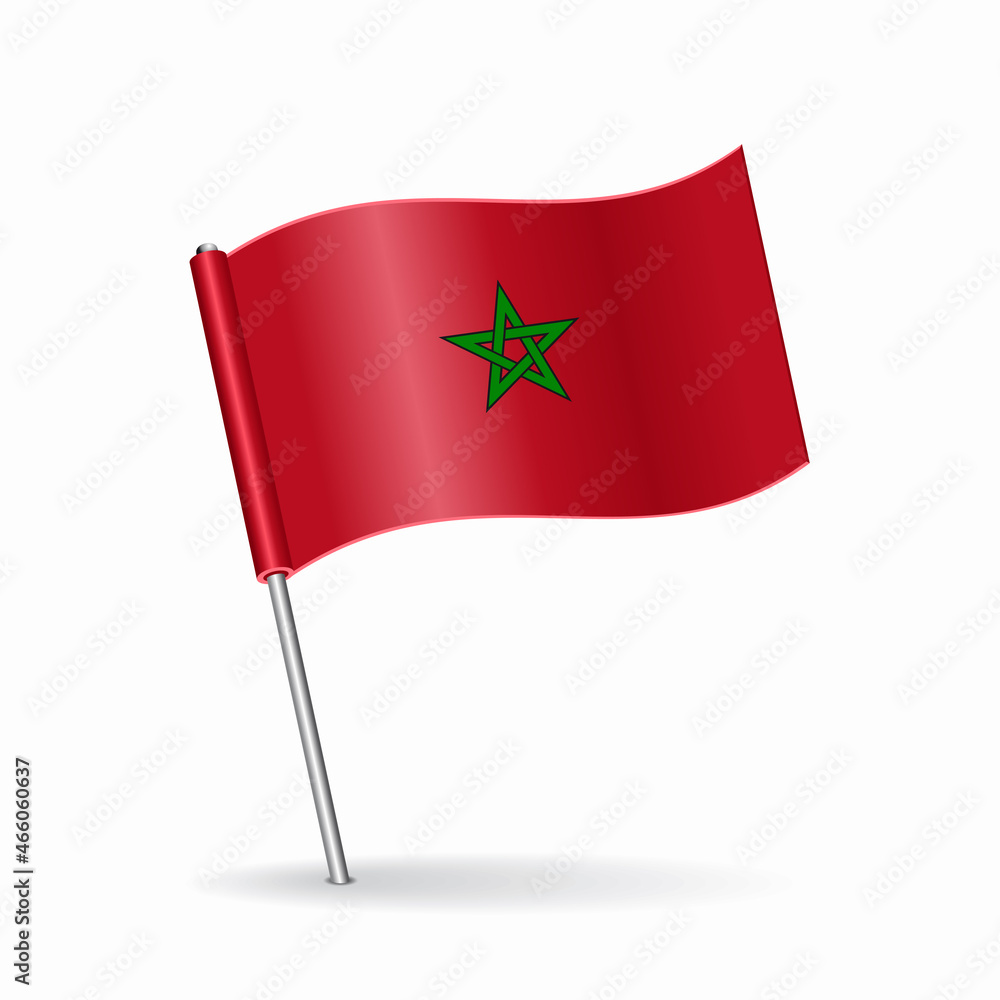 Moroccan flag map pointer layout. Vector illustration. Moroccan flag map pointer layout. Vector illustration.
