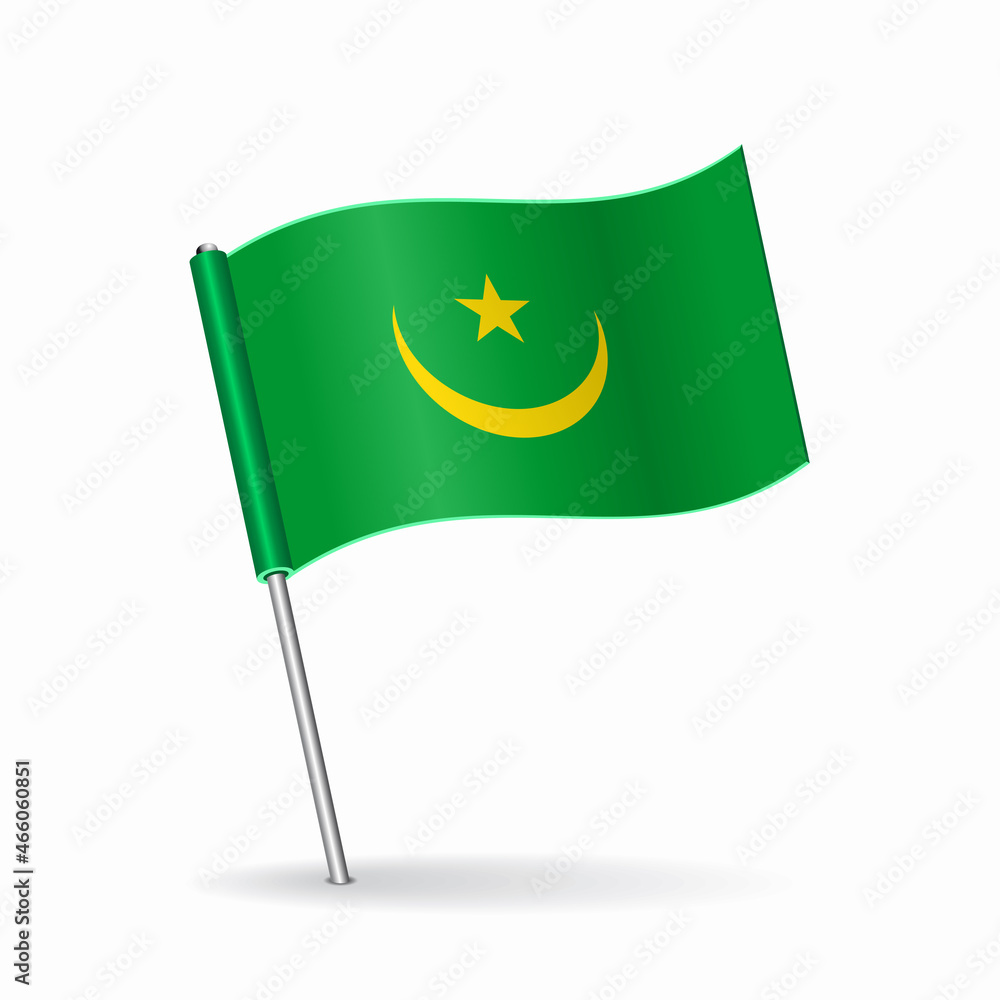 Mauritanian flag map pointer layout. Vector illustration. Mauritanian flag map pointer layout. Vector illustration.