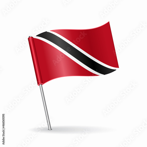 Trinidad and Tobago flag map pointer layout. Vector illustration.