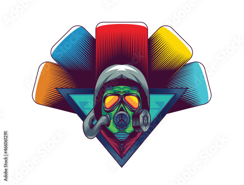 Character with Gas Mask Full Face