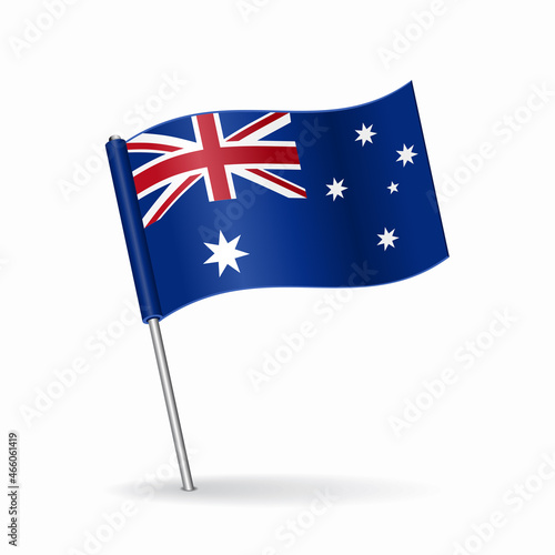 Australian flag map pointer layout. Vector illustration.