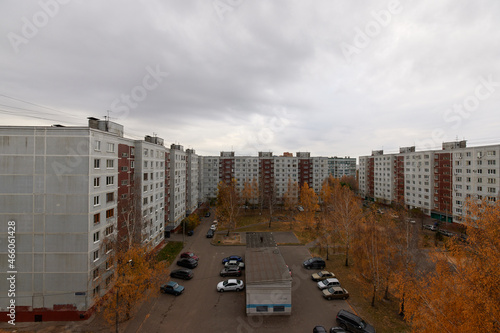Billede på lærred Balcony view of soviet Leningrad project house