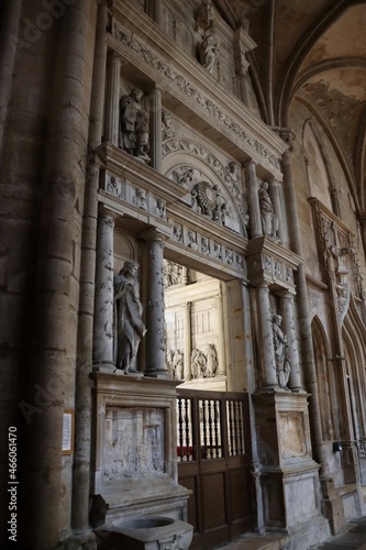 Inside the church of Semur En Auxois  in burgundy 