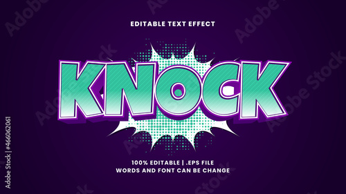 Knock editable text effect in modern and cartoon text style