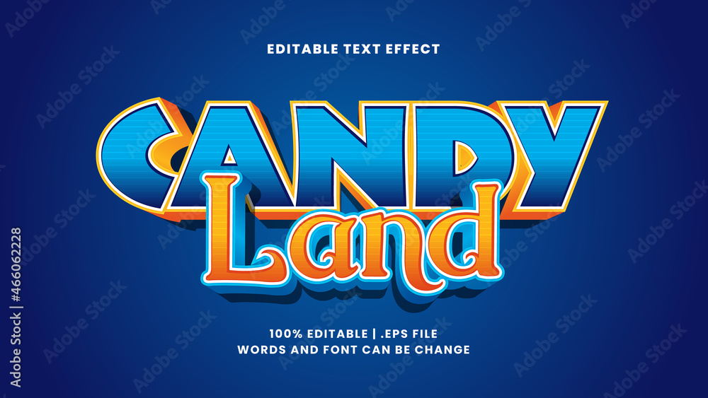 Candy land editable text effect in modern and cartoon text style Stock ...