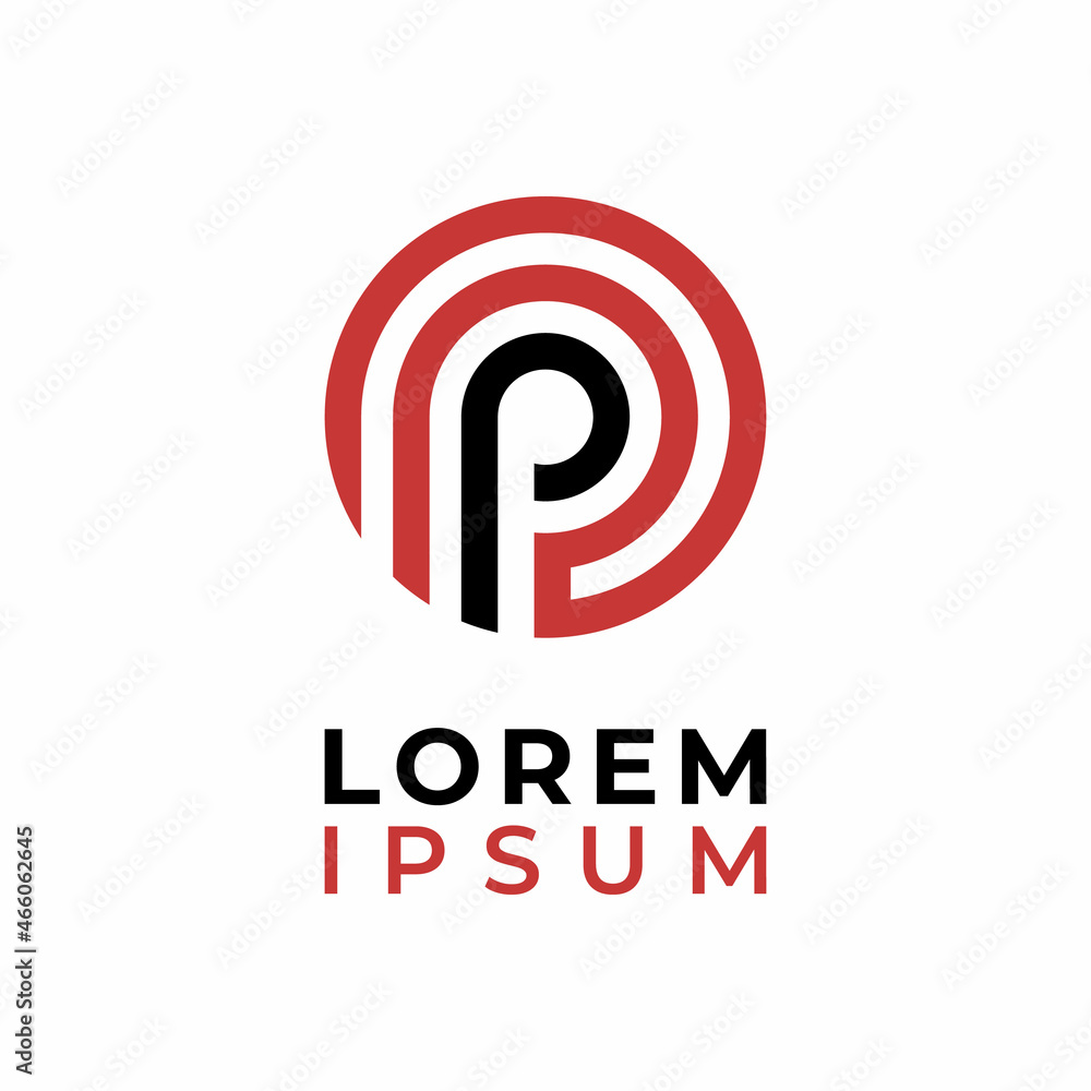 Initial Letter P Round Monogram Logo Design Vector Initial Letter P Round Monogram Logo Design Vector