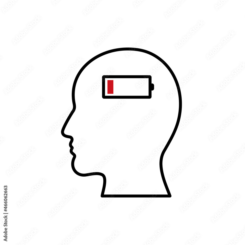 Illustration of Emotionally drained, mentally drained and emotionally exhausted line art vector icon Illustration of Emotionally drained, mentally drained and emotionally exhausted line art vector icon