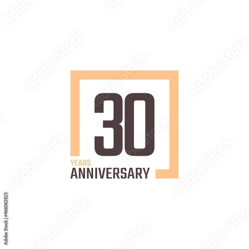30 Year Anniversary Celebration Vector with Square Shape. Happy Anniversary Greeting Celebrates Template Design Illustration