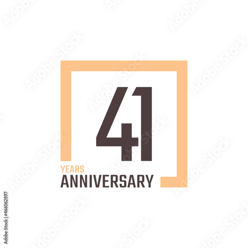 41 Year Anniversary Celebration Vector with Square Shape. Happy Anniversary Greeting Celebrates Template Design Illustration
