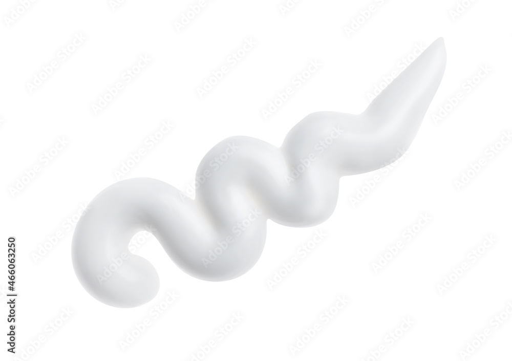 Smear of toothpaste isolated on white, top view Smear of toothpaste isolated on white, top view