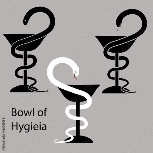 pharmacy symbol, Bowl of Hygieia, Snake
vector , eps 10