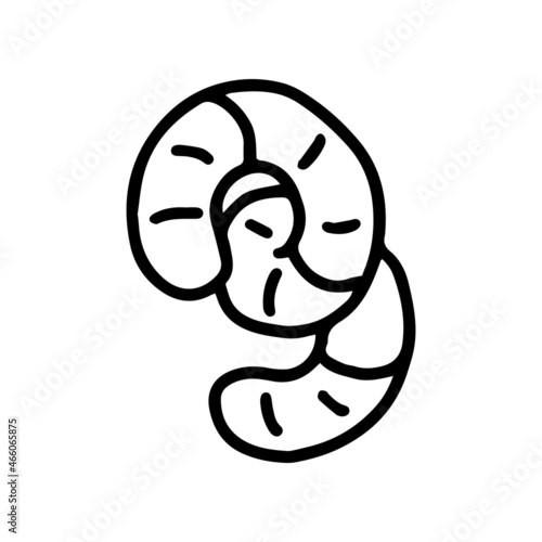 sweet jelly worm line vector doodle simple icon