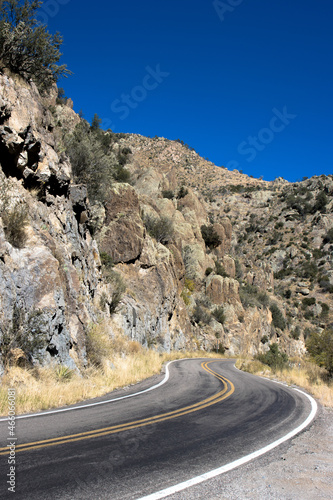 Rocky cliffs along scenic drive Highway 152 in the Black Range of New Mexico's Gila National Forest photo