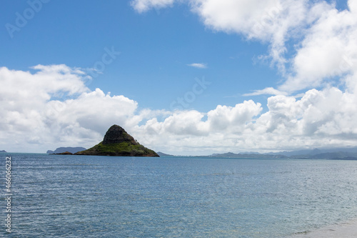 Small island off the beach in hawaii