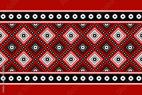 Geometric ethnic oriental seamless pattern traditional Design for background,carpet,wallpaper.clothing,wrapping,Batik fabric,Vector illustration.embroidery style - Sadu, sadou, sadow or sado