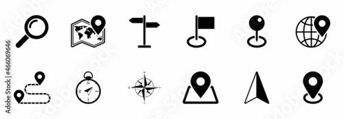 maps and navigation icon set, maps and navigation vector set sign symbol